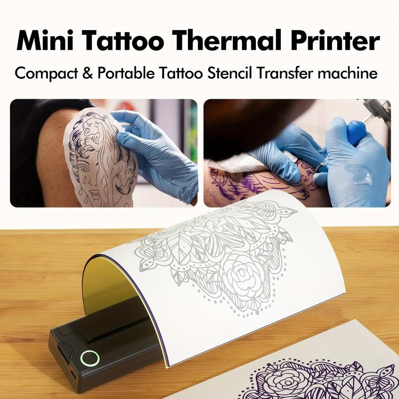 Tattoo Printer Stencil Machine.Tattoo Printers Portable.Printer Machine.Printer Portable.Printer Wireless.Printer Paper.Wireless Mini Tattoo Transfer Printer - No Ink Required.Easy to Use and Carry, Ideal for Tattoo Artists and Enthusiasts