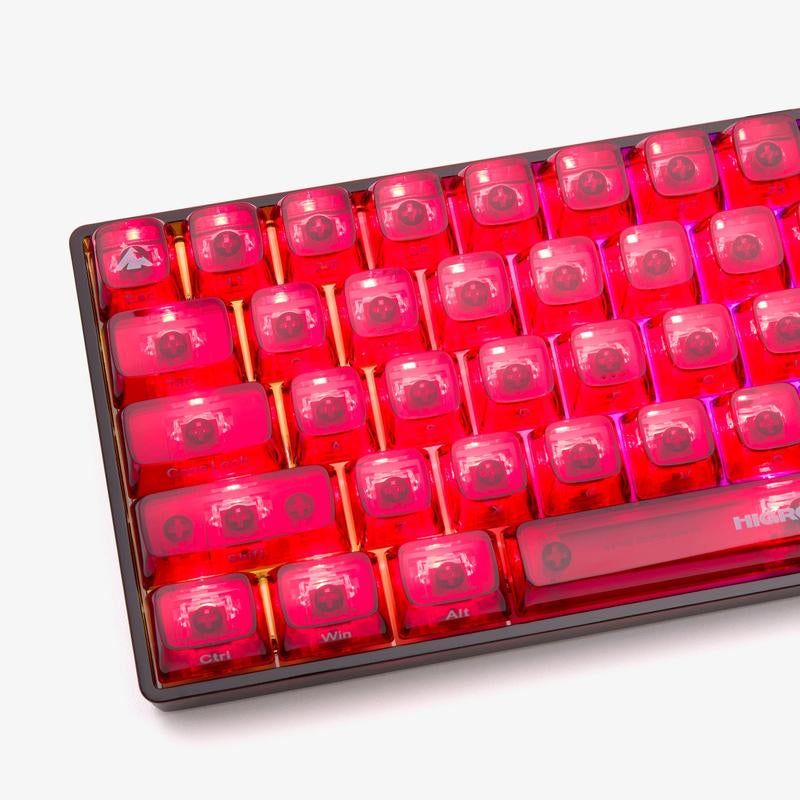 CLEAR RUBY Base 65 Keyboard (White Flame Switch)