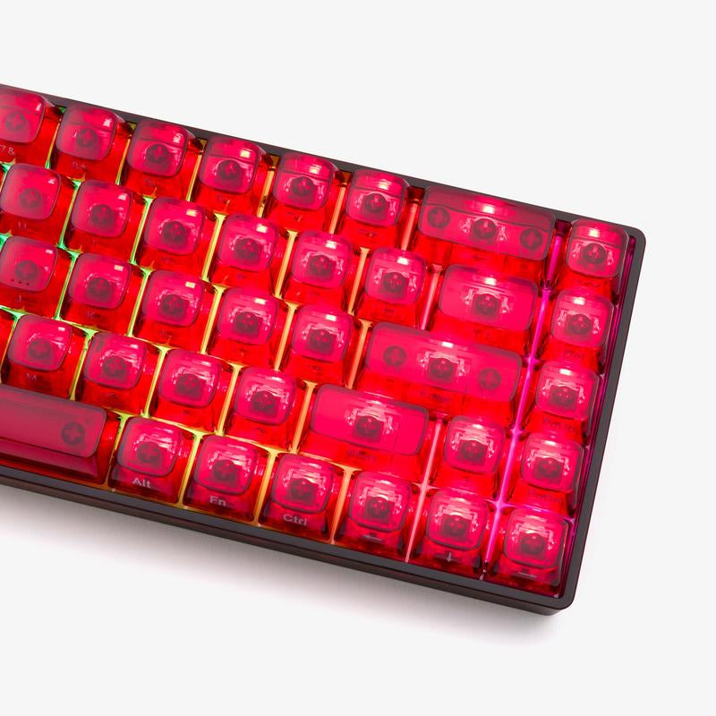 CLEAR RUBY Base 65 Keyboard (White Flame Switch)