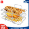 Air Fryer Rack for Ninja Air Fryer Three-Tier Double Basket Air Fryer Accessories 304 Stainlesssteel Dehydrator Rack Toast Rack