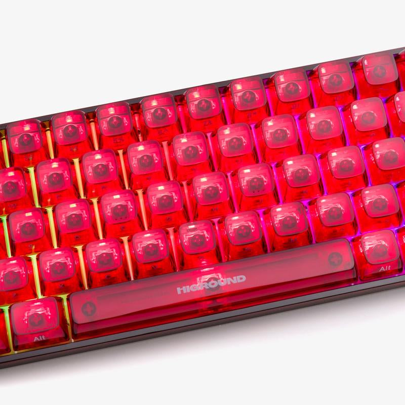 CLEAR RUBY Base 65 Keyboard (White Flame Switch)